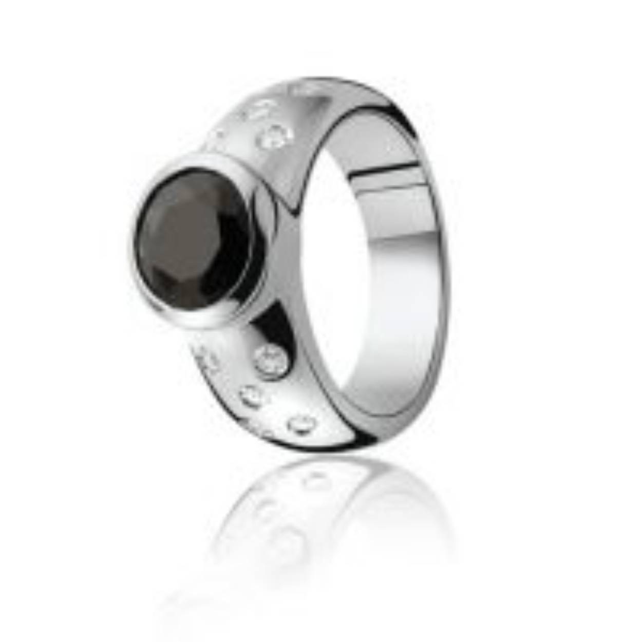 ZINZI zilveren ring bezet met zwarte zirconia. Vervaardigd van eerste gehalte zilver (925) en met extra rodiumlaag voor een langdurige glans.