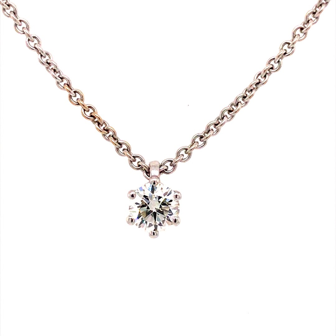 Witgouden hanger met Diamant 0.50ct. TW/VS2