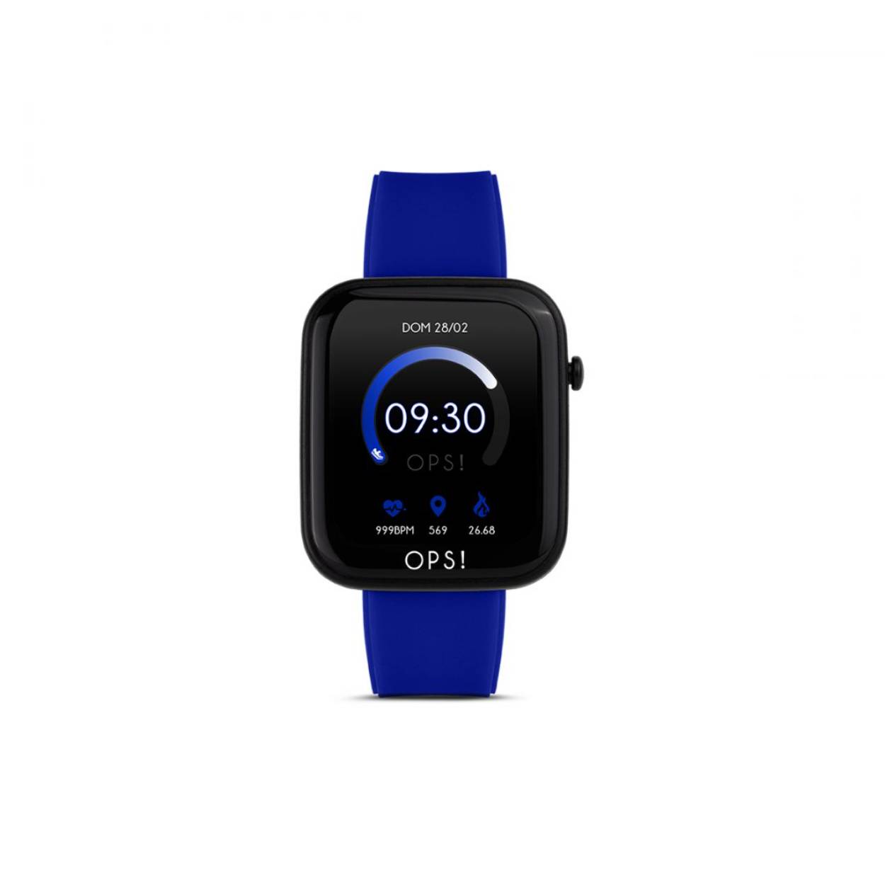 SMARTWATCH MET ABS-KAST EN SILICONEN BAND. AFMETINGEN BEHUIZING 43X38X10 MM MET 1,69″ FULL-TOUCH KLEURENDISPLAY Smart functies:
oproepwaarschuwing en -melding, stappenteller, polssensor, calorieën, afstand, stopwatch, frequentie. Hartslag, bloeddruk, zuurstofvoorziening, timer, slaapmonitor, wekker, sedentaire herinnering, sport, drankwaarschuwing, afstandsbediening voor muziek, weer, opname, zoeken op smartphone, aanpasbare achtergrond.