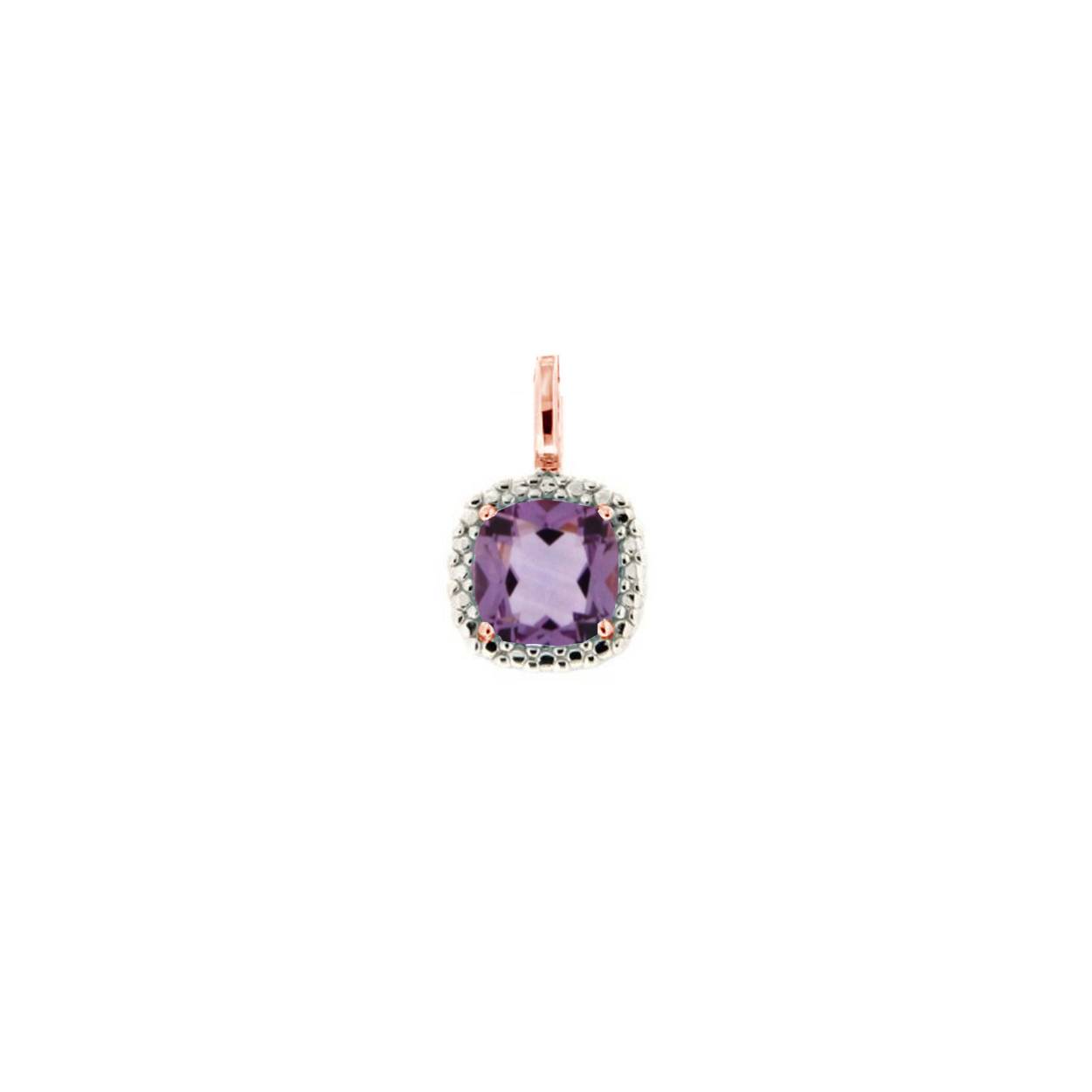 Naiomy hanger rosé goud 18k gezet met Amethyst