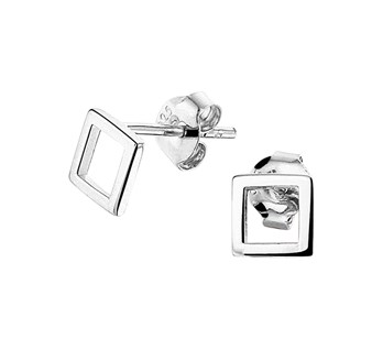 Mooie zilveren vierkanten oorstekers.