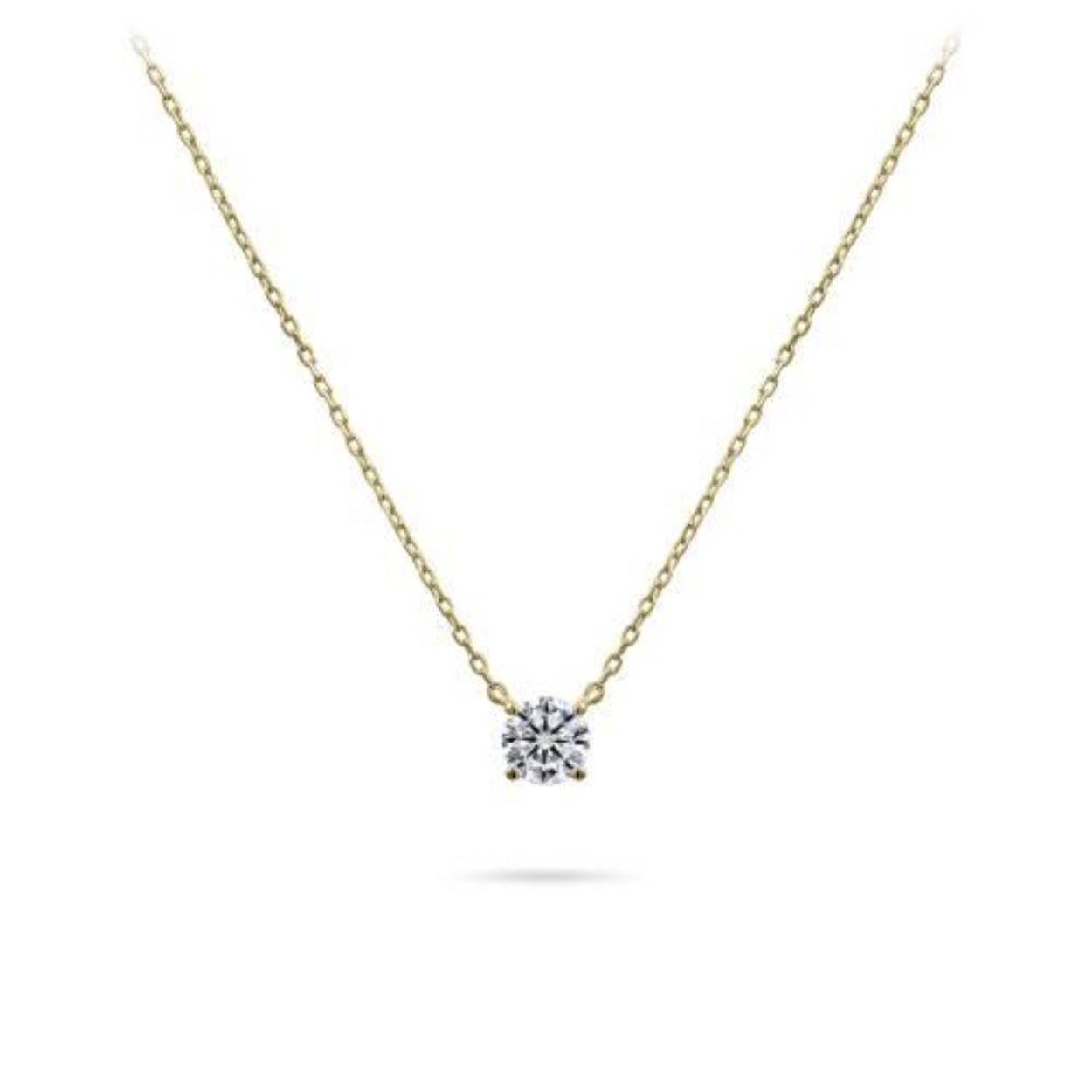 14 krt collier met diamant 0.03 crt