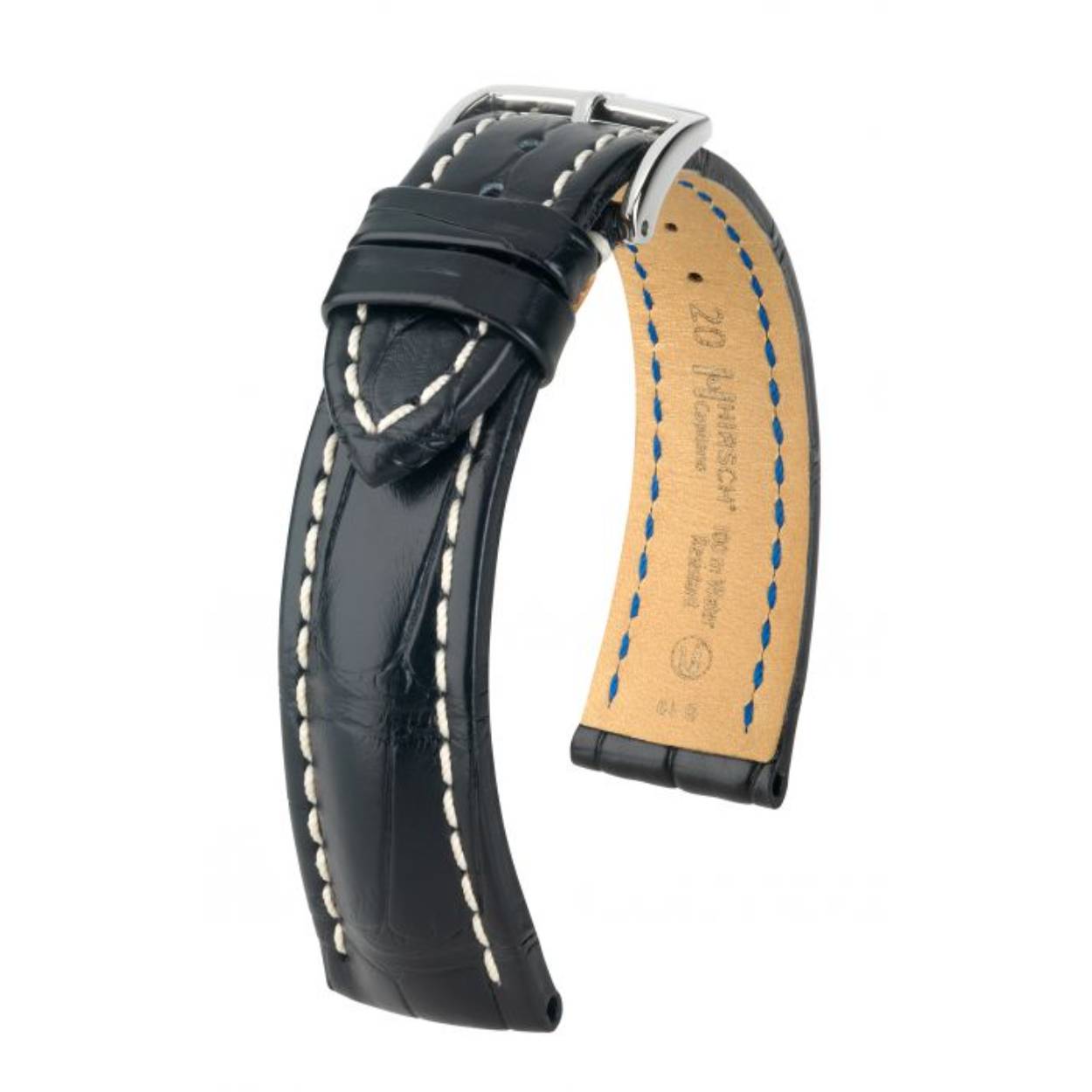 CAPITANO is de perfecte metgezel voor volumineuze horloges. Het sterke lichaam geeft deze lederen riem zijn kracht en sportiviteit.

CAPITANO belichaamt de perfecte symbiose van elegantie en sportiviteit. Het sterke lichaam van dit hoogwaardige model geeft deze armband zijn kracht en sportiviteit. Het bekoort door het waterafstotend gelooide Louisiana Alligator leer, het zijdeachtig geborstelde oppervlak en het speciale tweekleurige schaalpatroon. Het hoogwaardige HIRSCH Silkglove voeringleder voelt onvergelijkbaar aangenaam en zacht aan op de huid.

CAPITANO steunt u in elke situatie. De lederen band is volledig waterdicht tot 100 m! De krachtige polstering en de atletische bekroning zorgen voor een uiterst comfortabel draaggevoel. Bijzondere accenten worden gezet door het sportieve contrasterende stiksel, de met de hand genaaide staafnaad op de gesp en de met de hand genaaide veiligheidssteek op de druklus. Het hoogtepunt van dit model is de Rembordé Look Coupé Franc - remborded en aan de randen gelakt. Om deze premium horlogeband de final touch te geven, hebben we de randen drievoudig gecontrasteerd en met de hand gelakt.