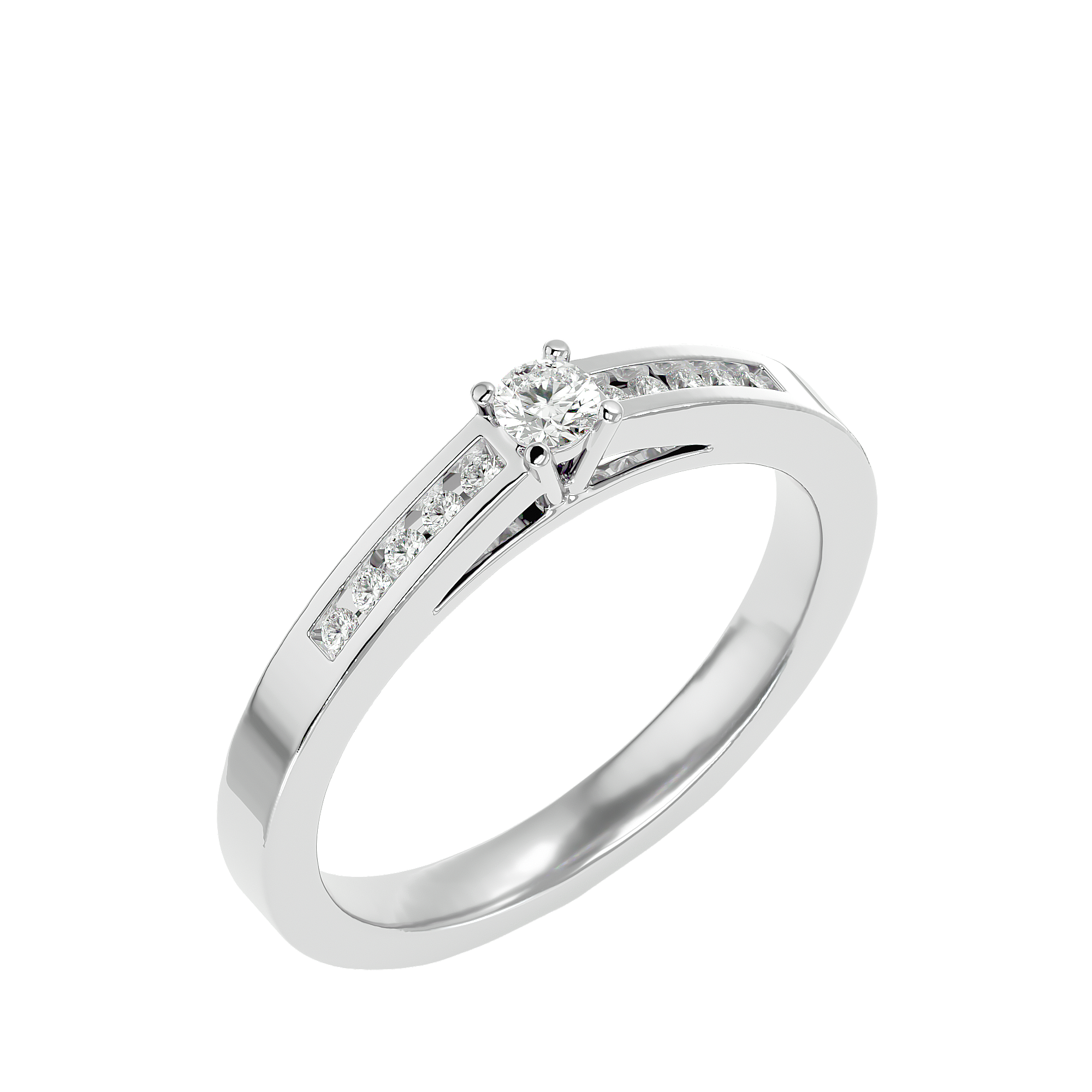 BAGUE OR BLANC SOLITAIRE DIAMANTS 0.20GHSI
PIERRE CENTRE: 0,10cts