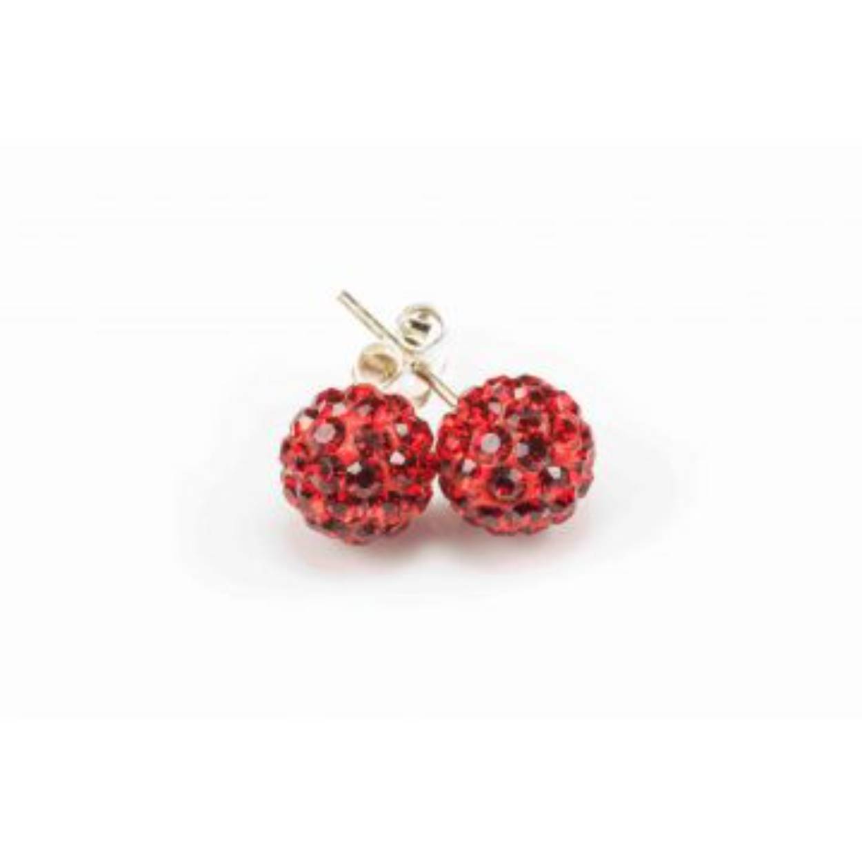 Earrings Crystal Ball Red Ruby
