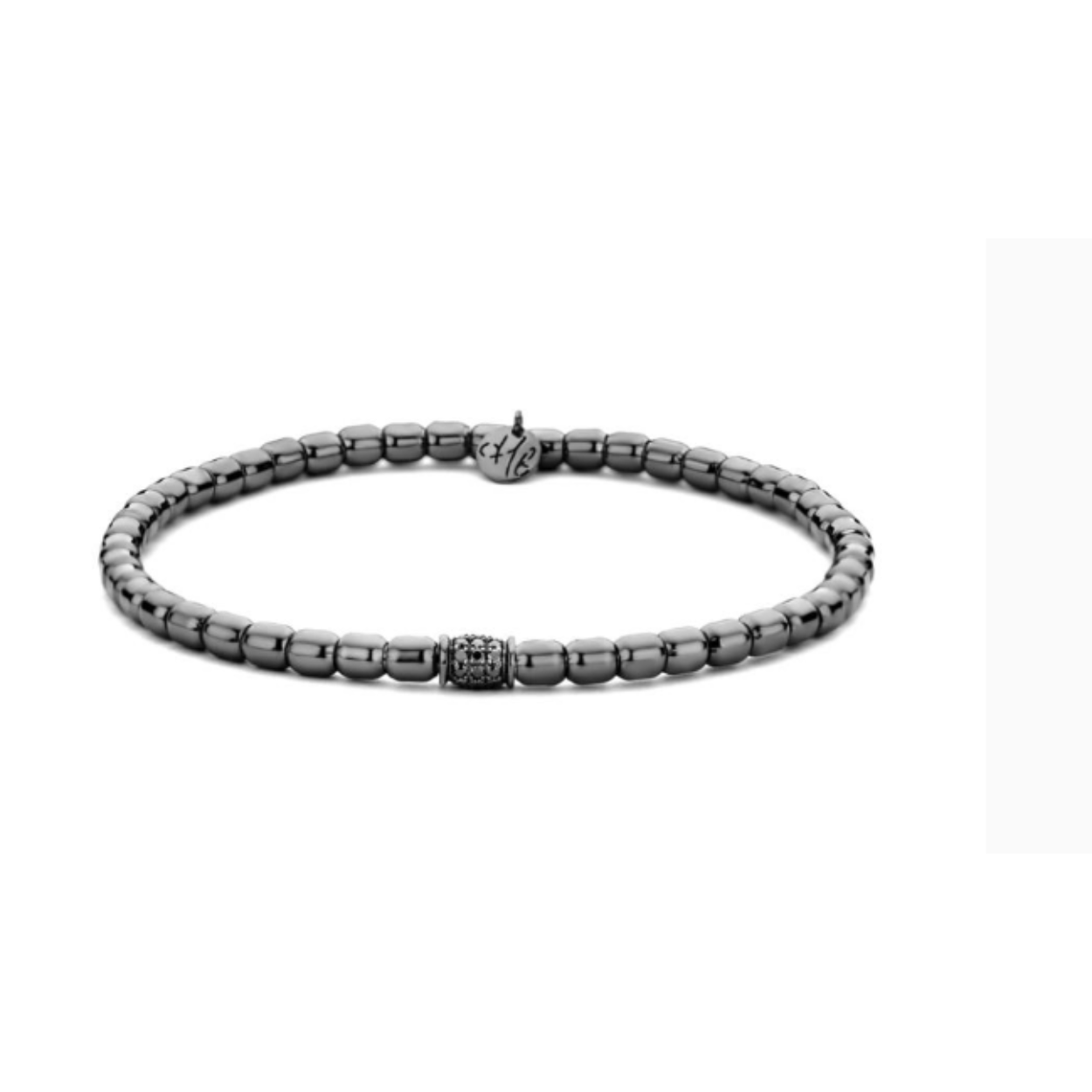 Zwartgouden stretch herenarmband met zwarte diamanten
