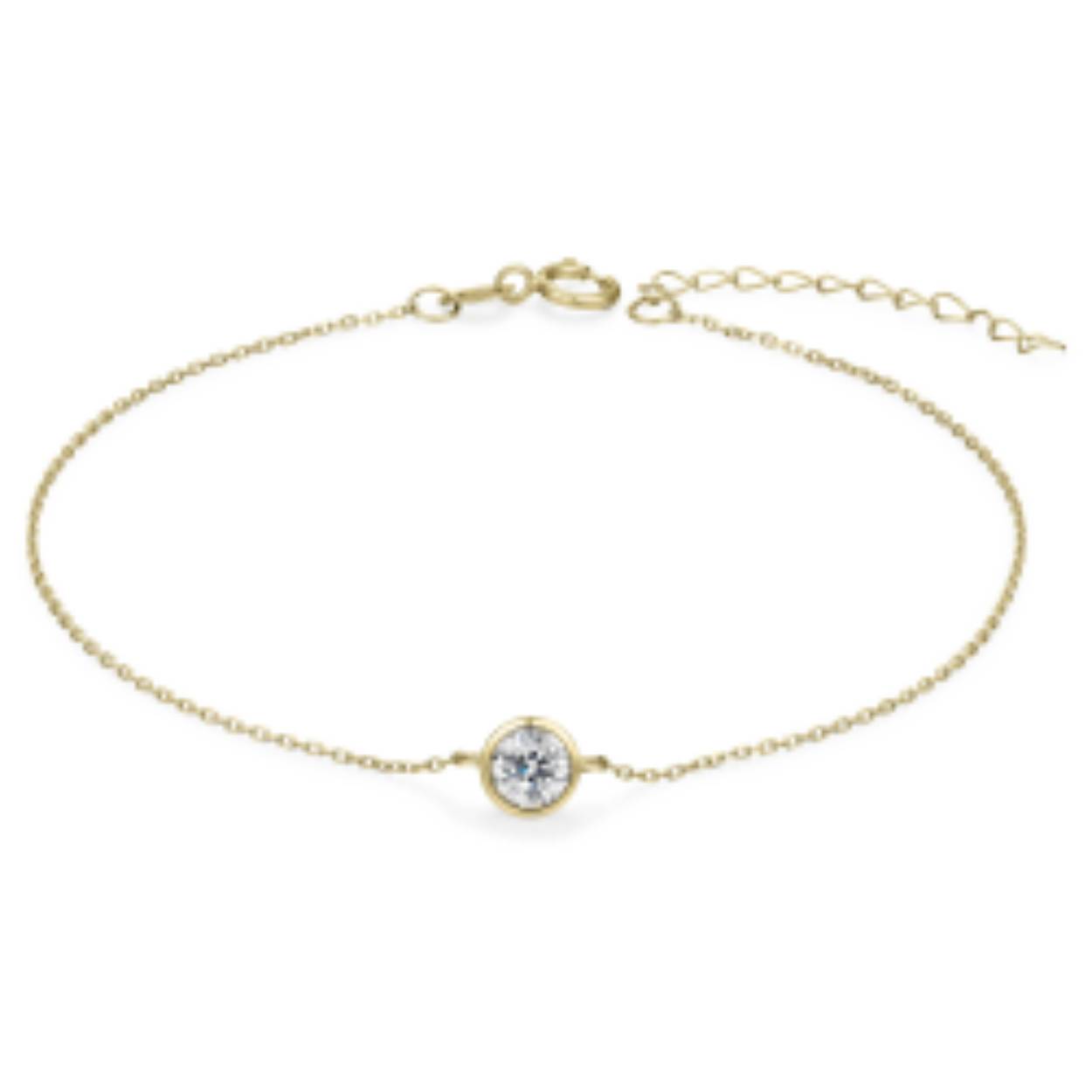 armband goud| 14 karaat | 4mm zirconia| 17 + 3 cm
