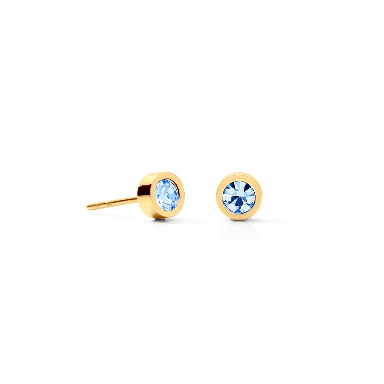 Coeur de Lion 0227/21-0755 Oorknoppen, light blue-gold