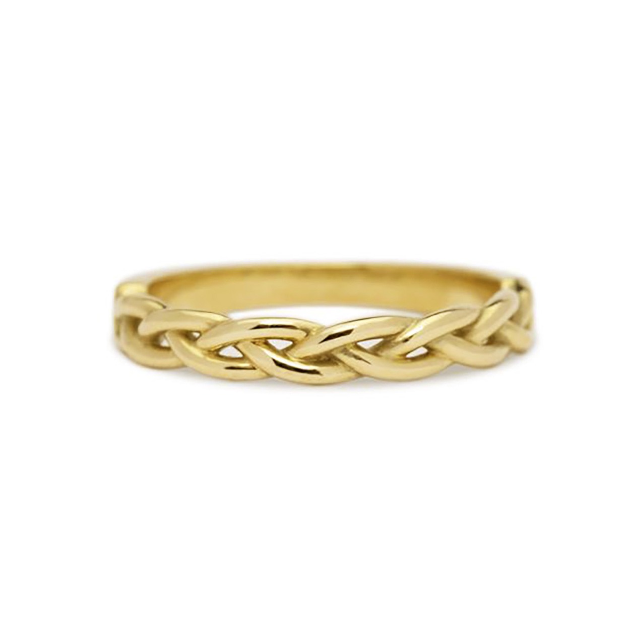 14 karaats geelgouwen vlecht  ring