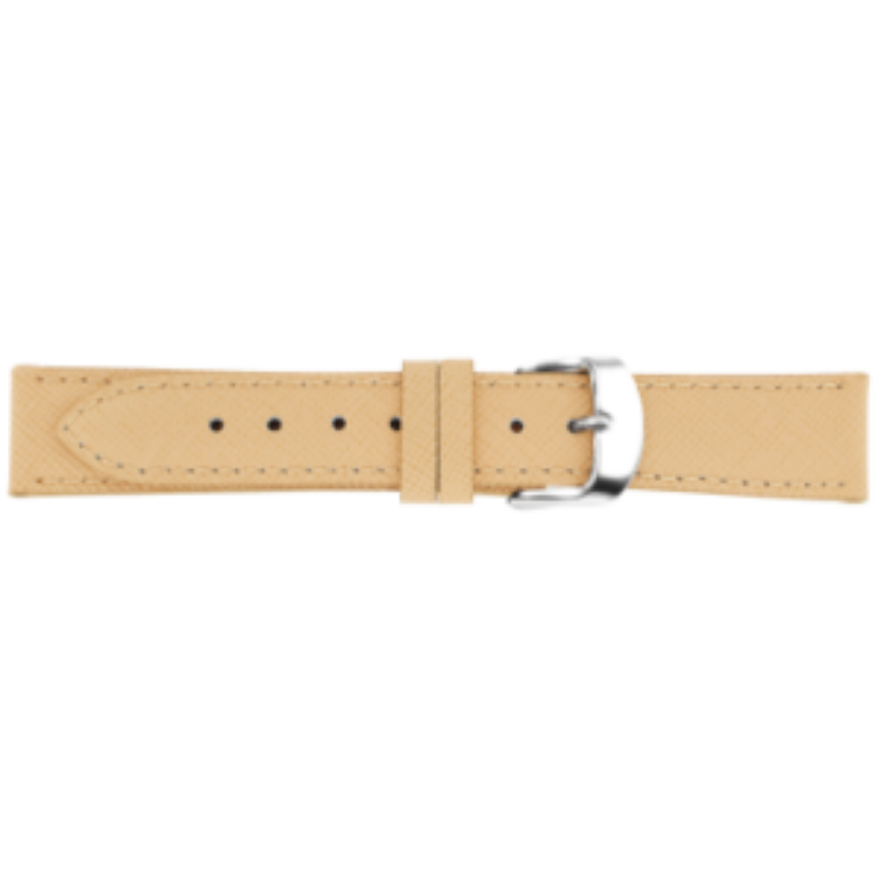 Horlogeband beige leer 18mm