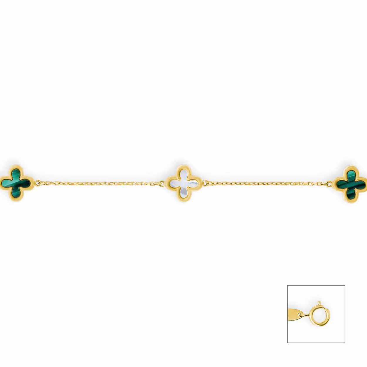 Armband GG parelmoer en malachiet