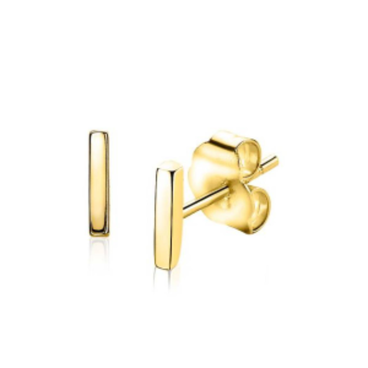 ZINZI zilveren gladde oorknoppen geel verguld met trendy recht staafje. De staafjes zijn 8mm lang en 1,6mm breed. De oorknoppen vallen mooi subtiel op het oor. De oorsieraden zijn vervaardigd van eerste gehalte zilver (925) en voorzien van een extra geelgoudkleurige laag.
