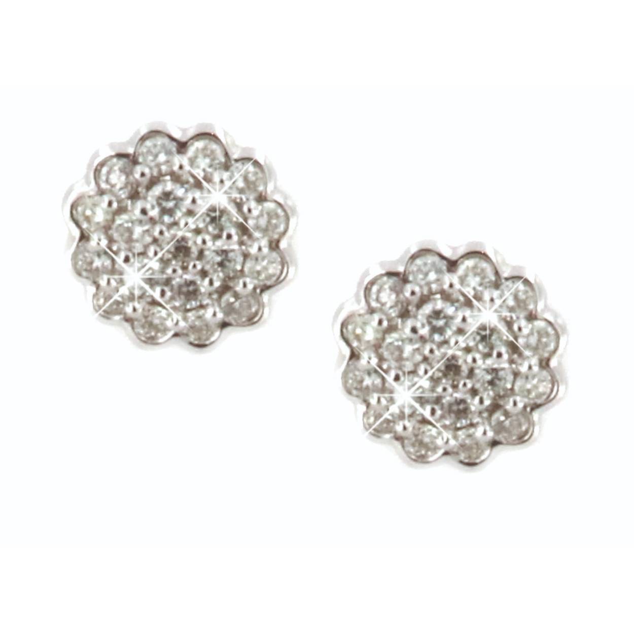 oorbellen in wit goud met briljant 0.31ct