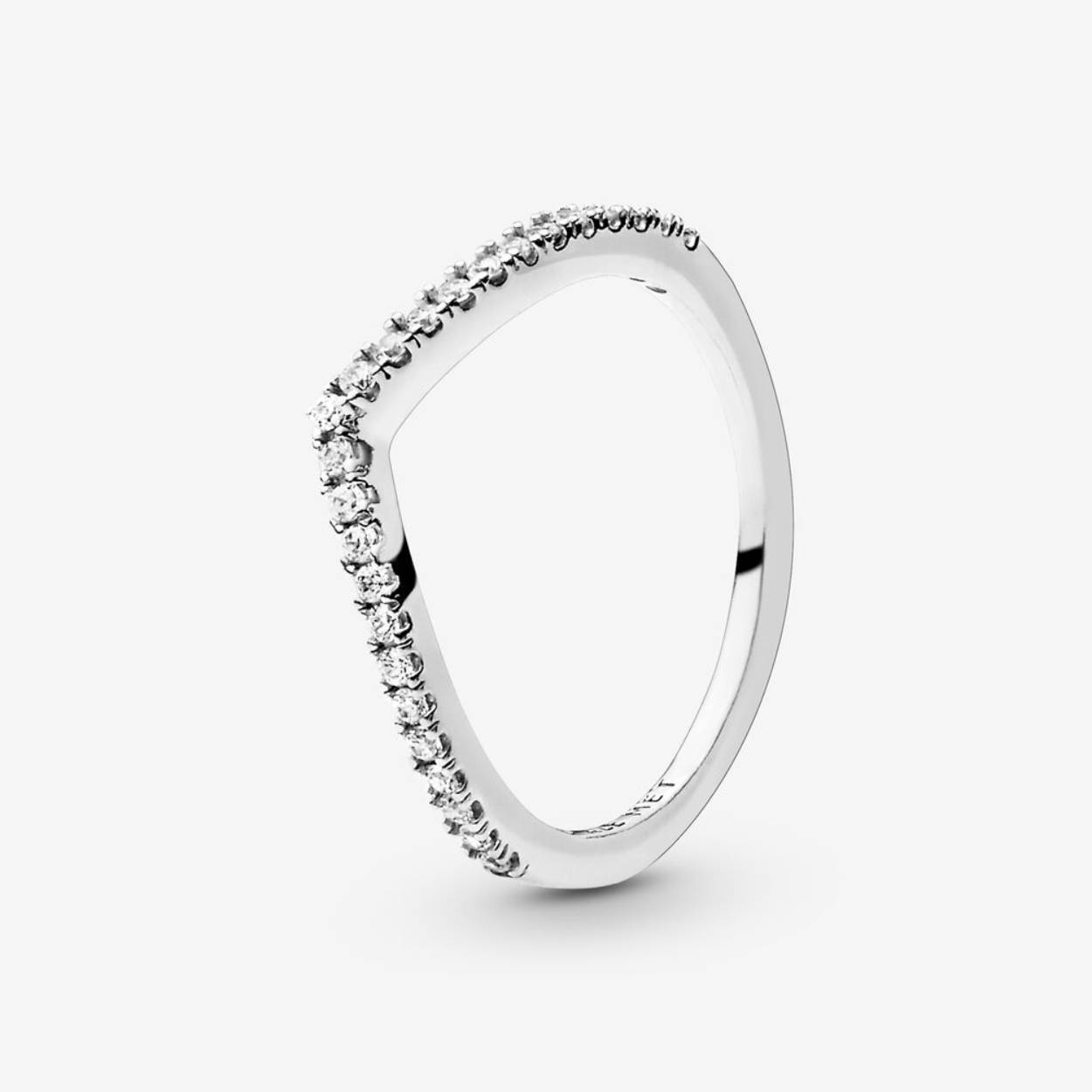 Pandora V-ring zilver met zirkonia