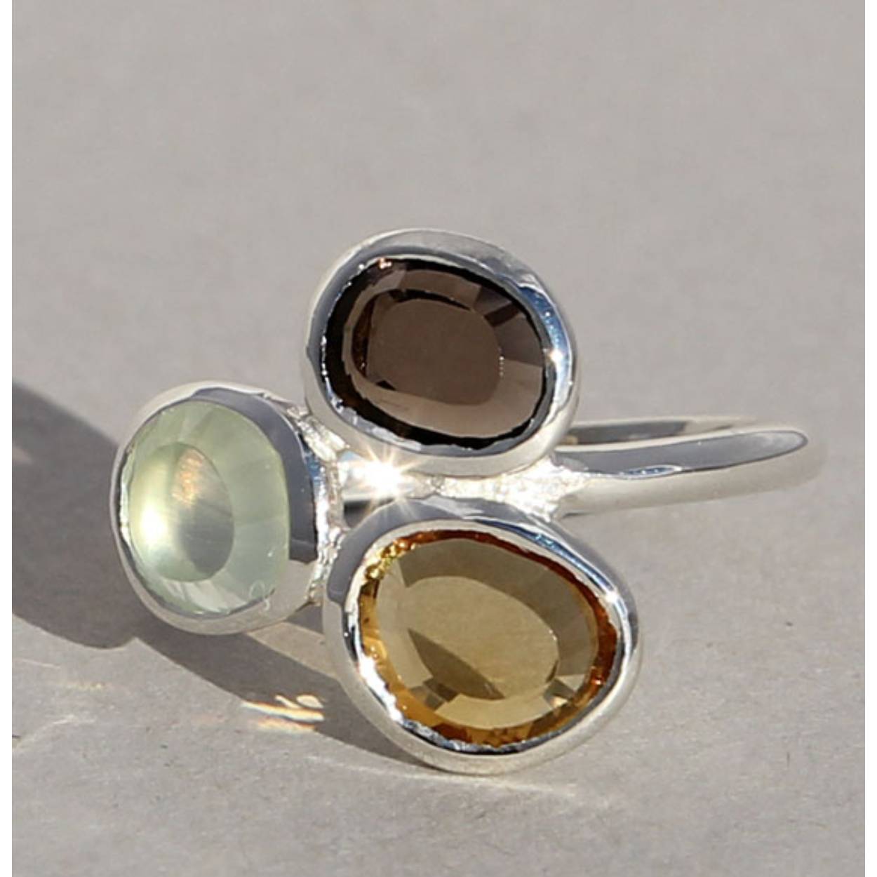 zilver rookkwarts/ citrin / phrenit
