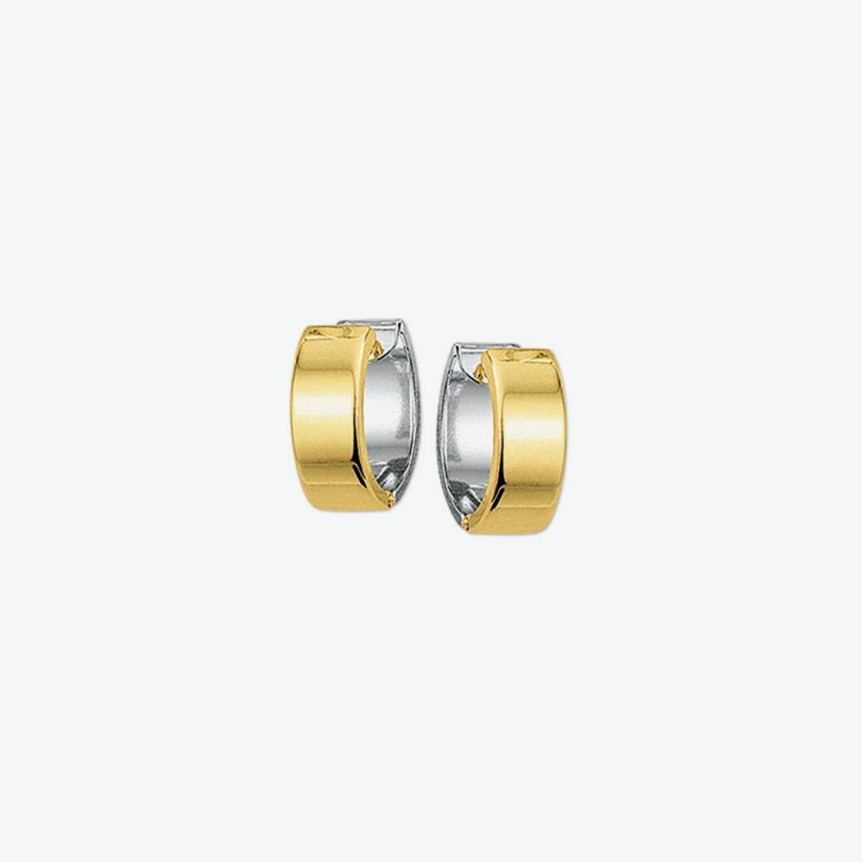 klapcreool met scharnier in 14k geel/wit goud combinatie