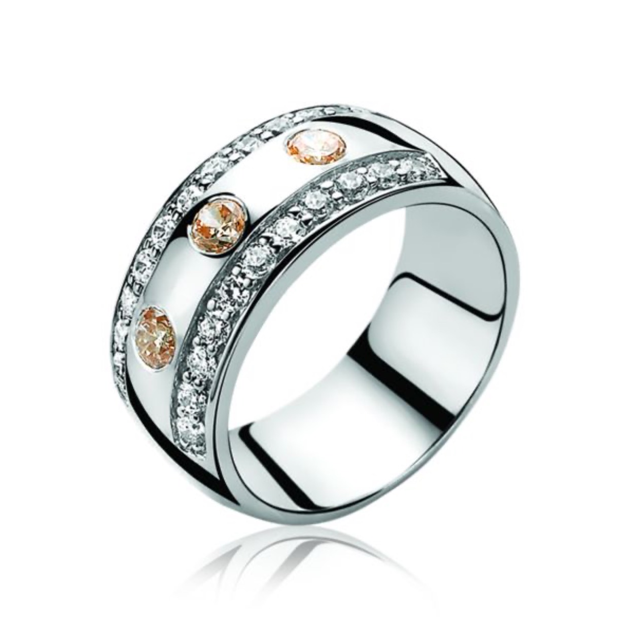 zinzi zilveren ring champagne