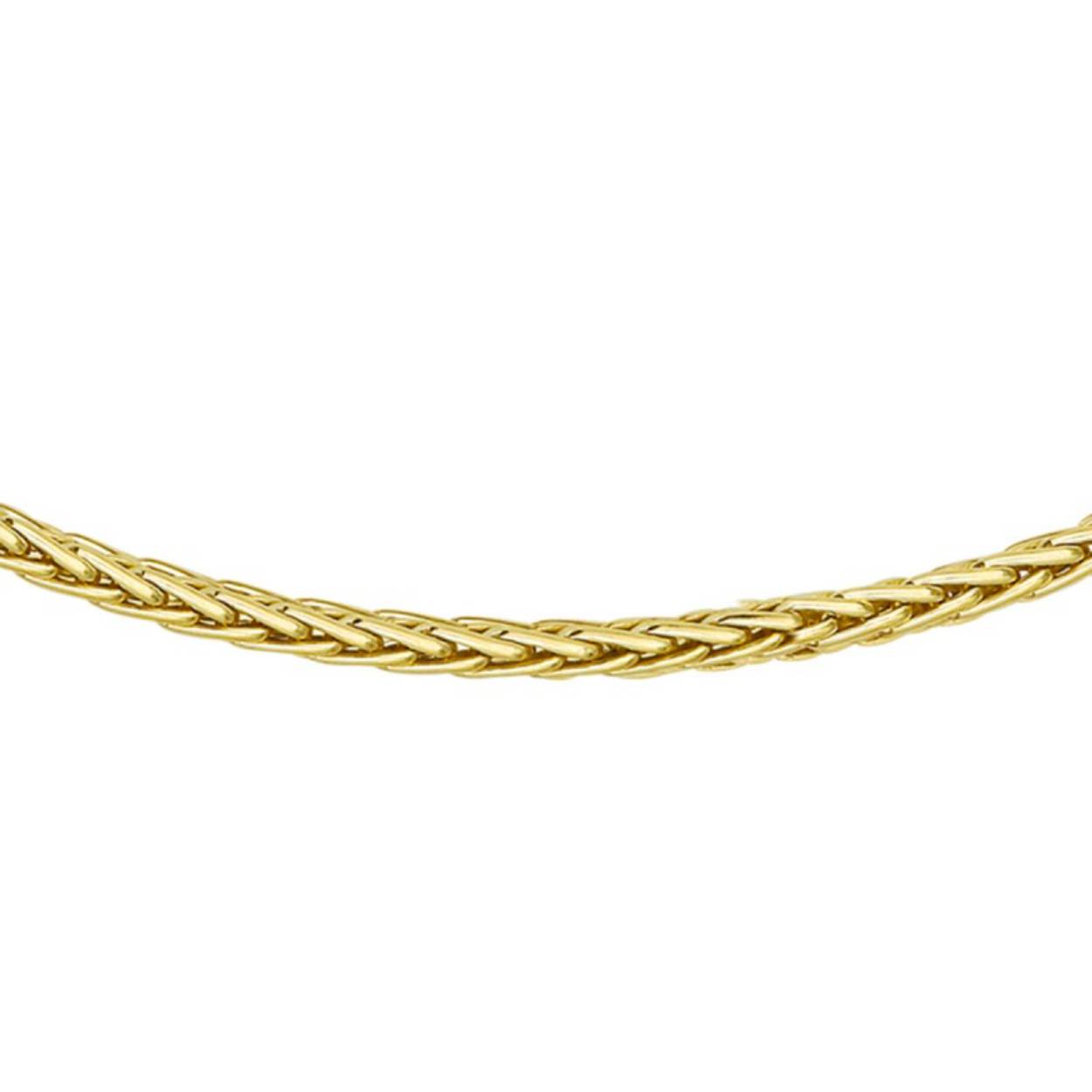 Fjory - 14kt geelgouden Spiga schakel collier 45cm 3mm, met zilveren kern - 40-SPI0345