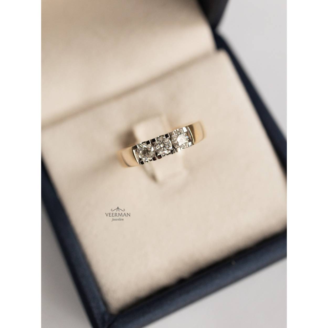 14k gouden Diamanten ring 