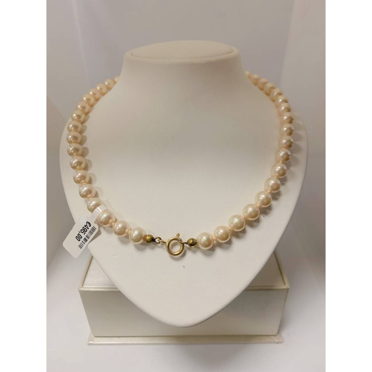 VINTAGE parelketting 18 cm / geelgouden sluiting