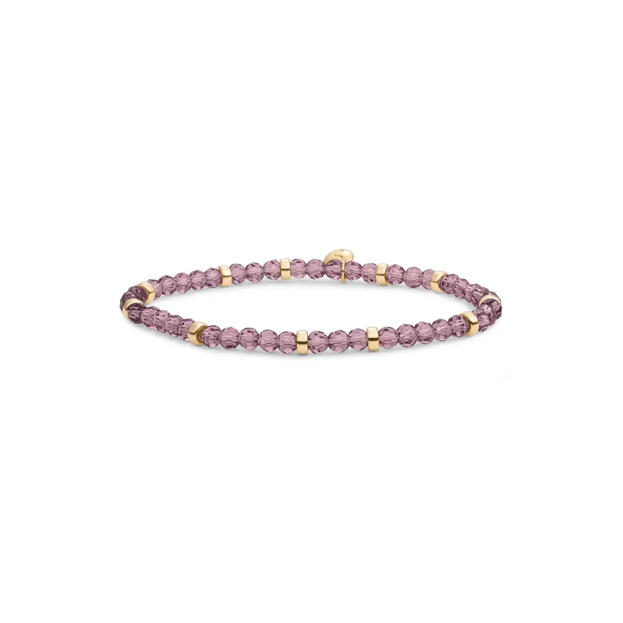 Sparkling Jewels Armband Aubergine Quartz Roundel Interstellar Gold SBG-GEM59-MIX-RDL