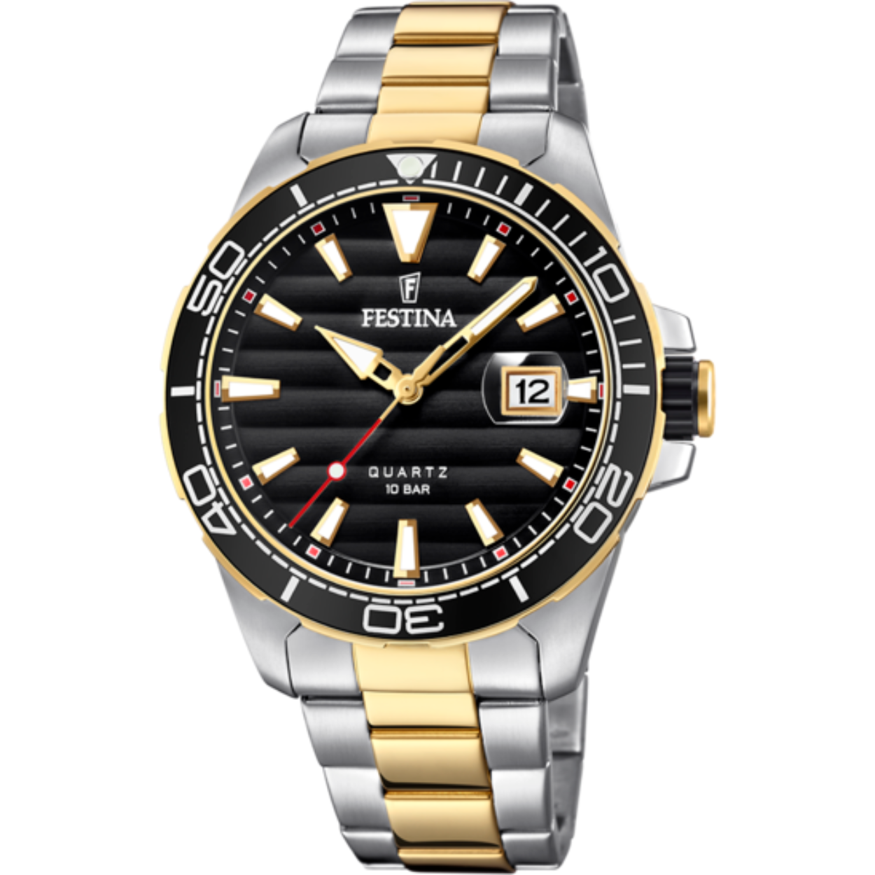 Festina heren horloge F20362/2
Stalen kast met zwarte wijzerplaat
Bicolor schakelband
10 ATM waterdicht