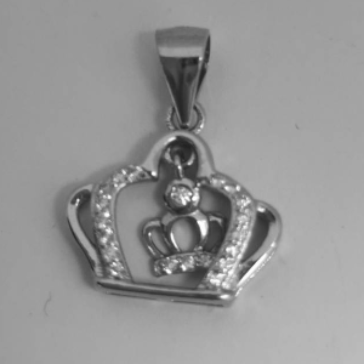 Zilveren hanger kroon met zirkonia