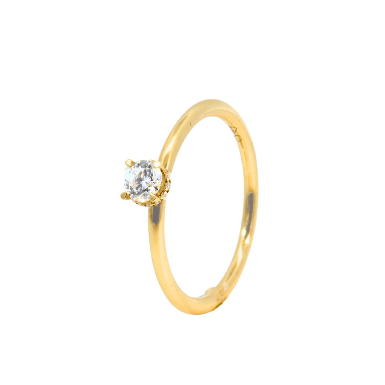 Ring in 18kt geel goud met briljanten 0.27ct 1.9gr