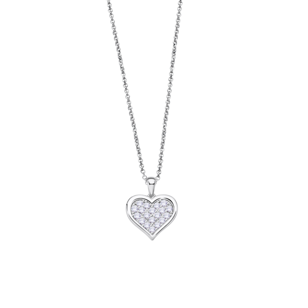 Zilveren ketting hartje met zirc lotus silver