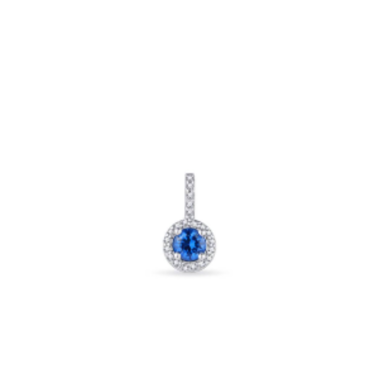 Zilveren hanger met blauw zirkonia.