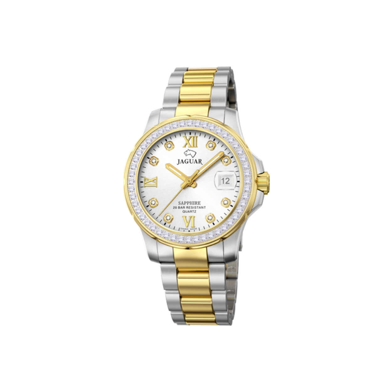 Jaguar dames horloge J893/1 met een 316l roestvrijstalen kast - zirkonen kast en een saffier glas met een staal band/armband.

De kwaliteit en Zwitserse precisie van het Jaguar merk staat synoniem met voortreffelijkheid en biedt het beste voor de connaisseurs van haute horlogerie.