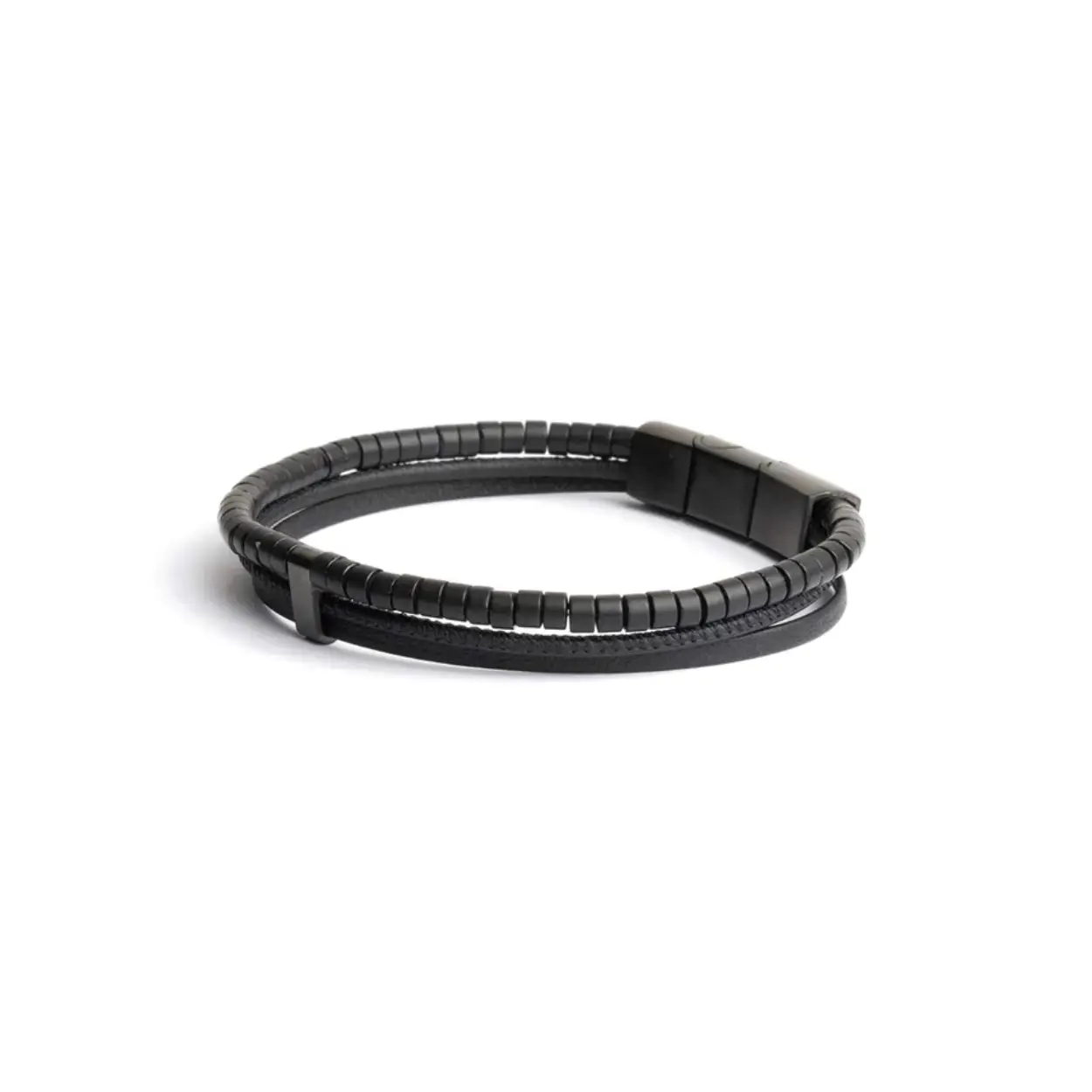 Triplux Black armband van het merk Gemini.
De lengte is 18-19 cm (XS-S).