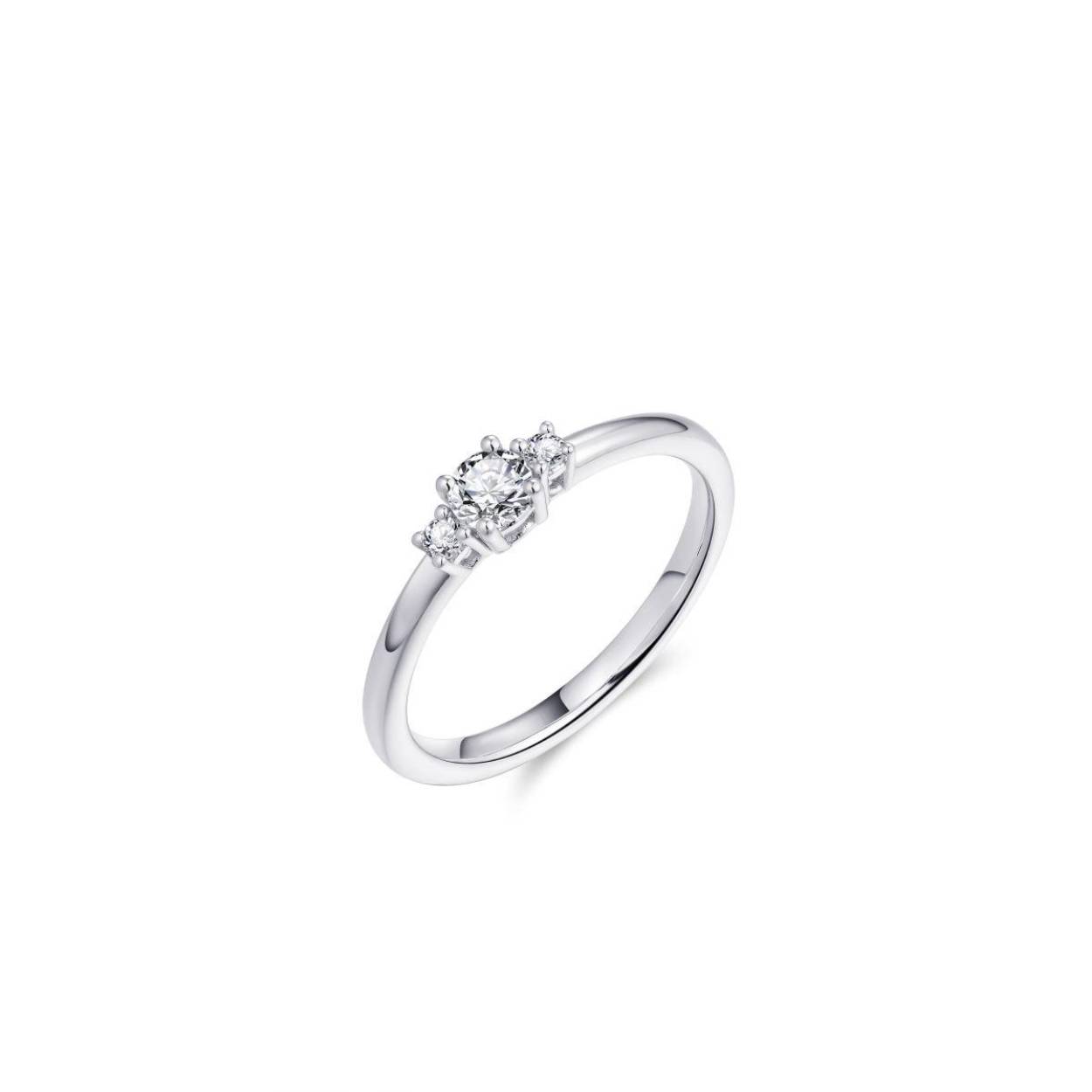 Zilveren Gisser ring met drie zirconia's aan een gladde ring verbonden.
Verkrijgbaar in de maten 48 tot en met 62