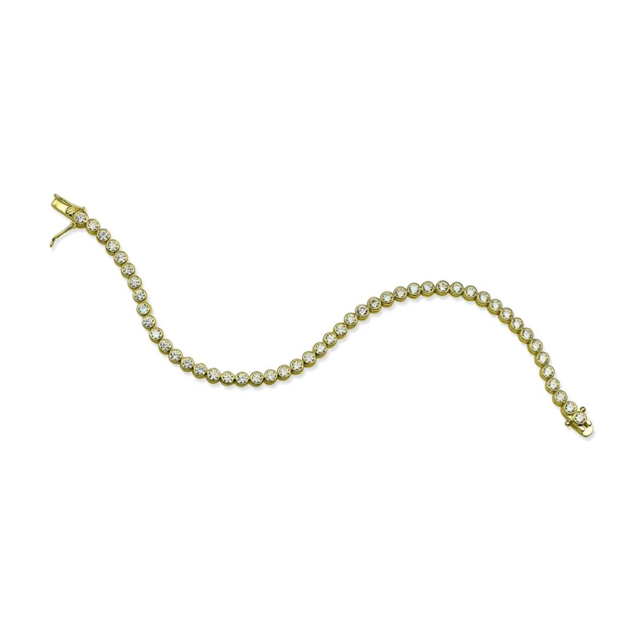 Tennis armband | zirkonia's | gold plated | 18 cm