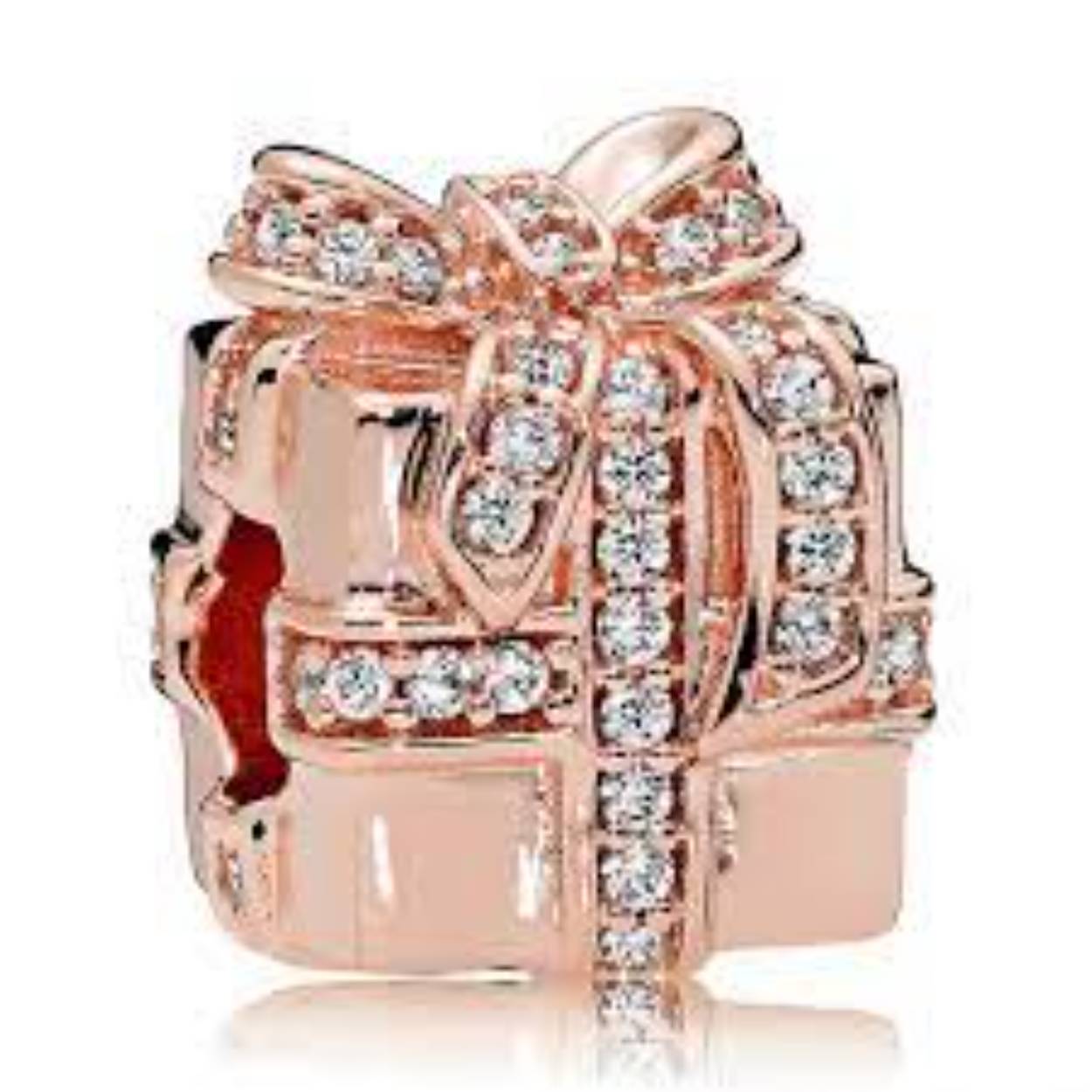 pandora charm present rose zirkonia