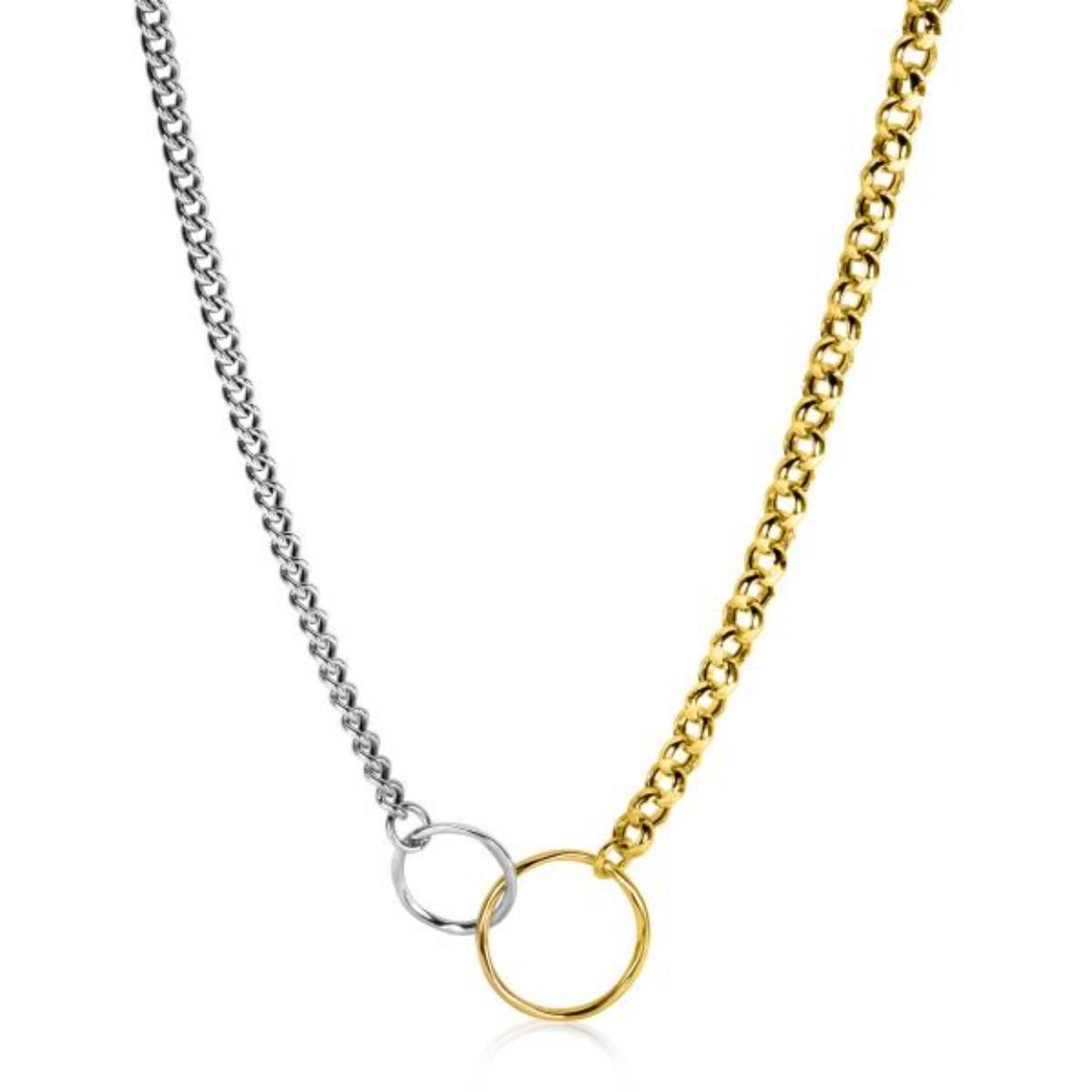 Collier zilver met hartjes