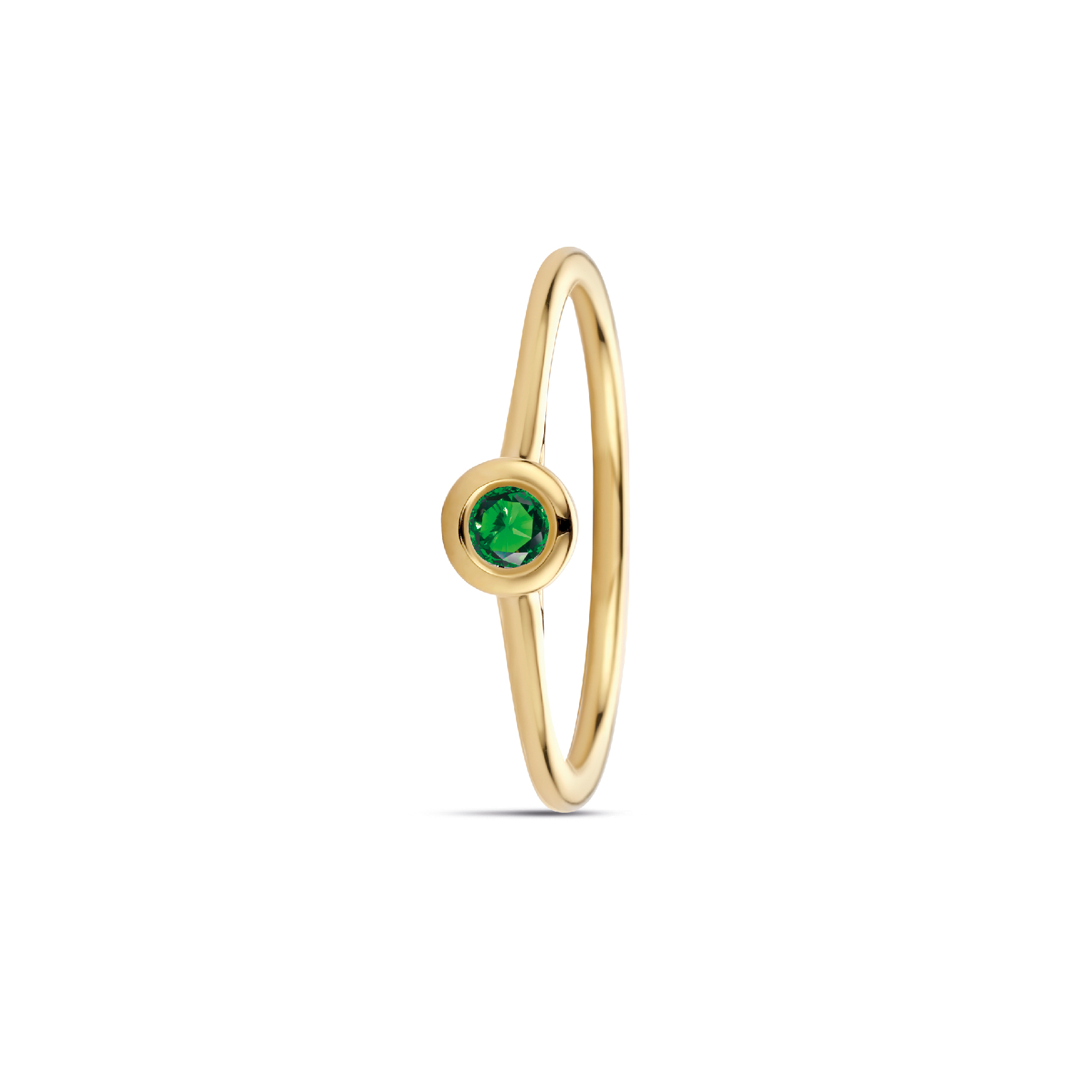 Geel gouden ring met smaragd