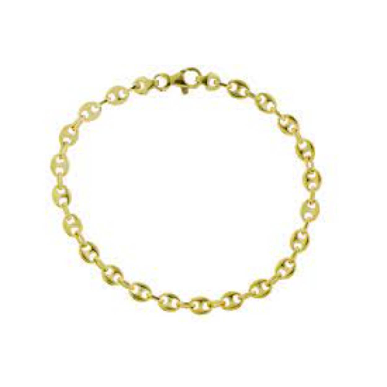 Zilver vergulde armband in koffieboon schakel