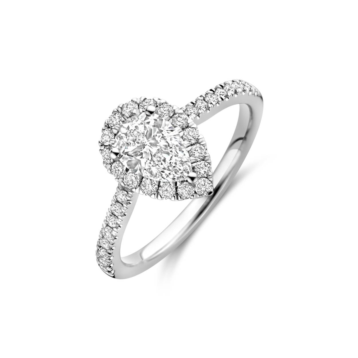 Ring wit goud 18kt met labdiamanten.