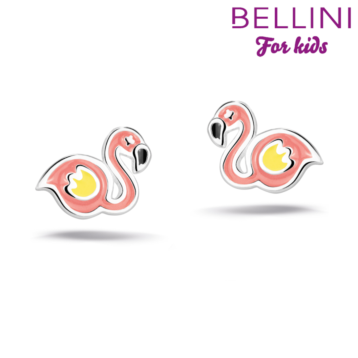Leuke roze flamingo oorstekers voor jonge meiden. leuk te combineren met de bijpassende collier en ring. 