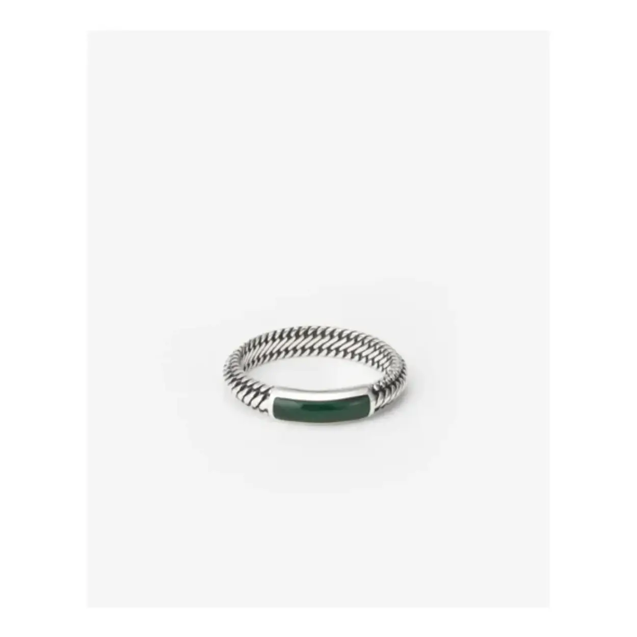 613MA 19 - Ben Mini Gemstone Ring Zilver Malachite