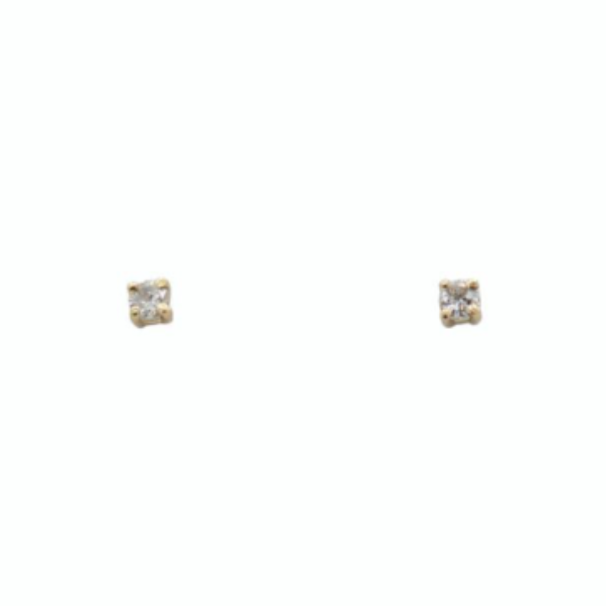 Chatonoorbellen in 18kt geel goud 2,3gr 0,10ct