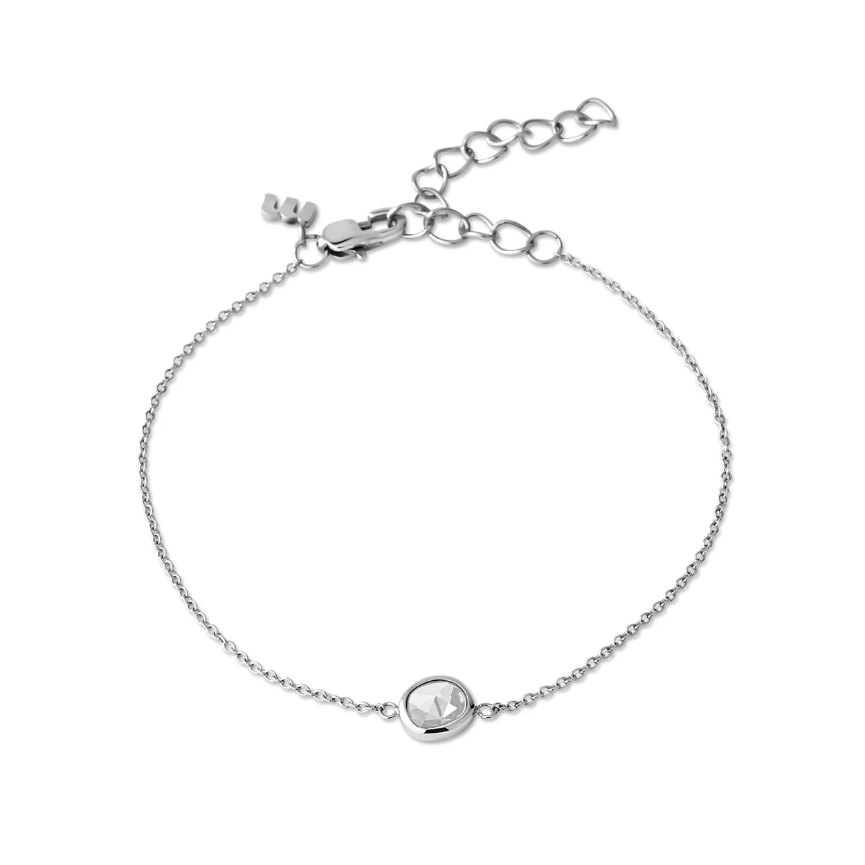 melano armband scarlett zilverkleurig met crystal steen