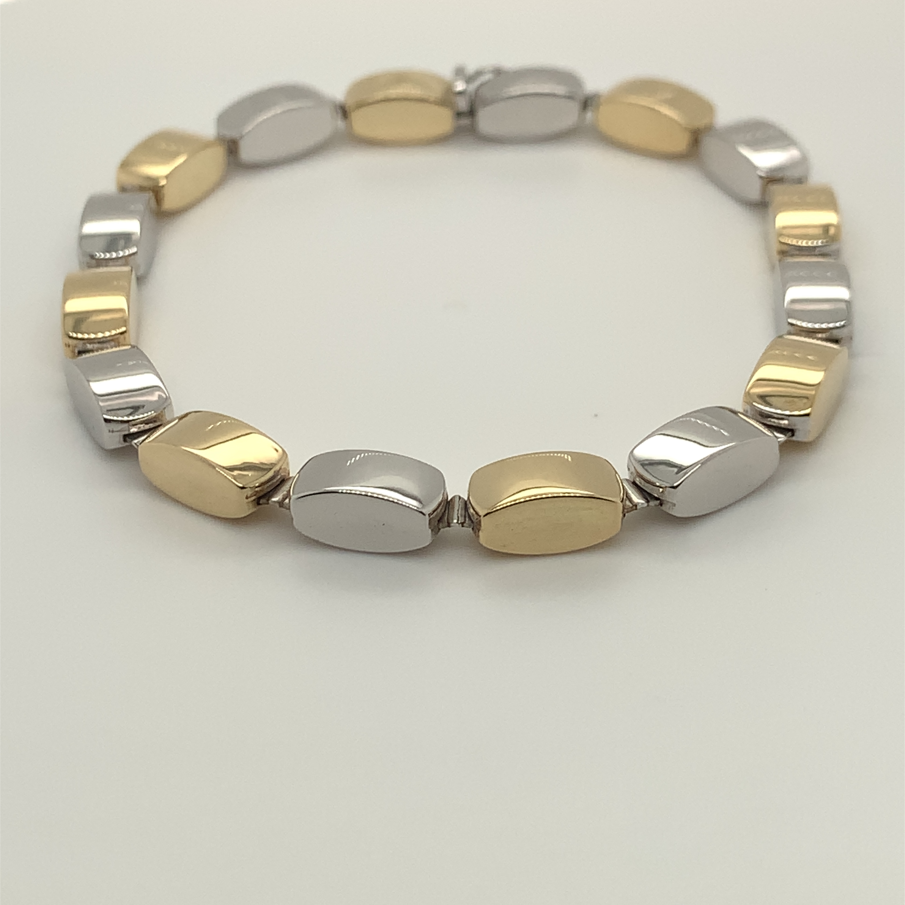 Bicolor armband 14krt 19cm