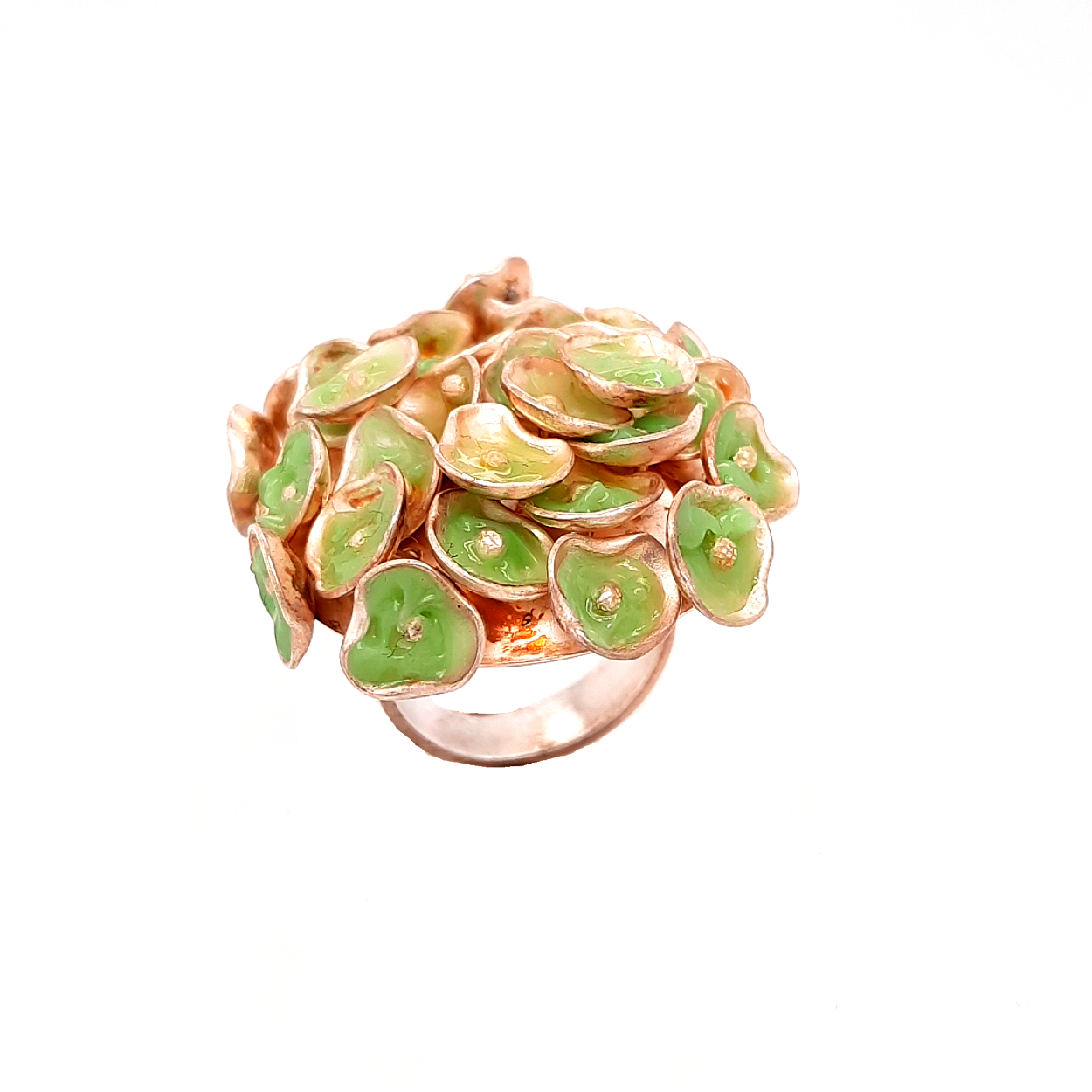 zilveren ring met bloemen