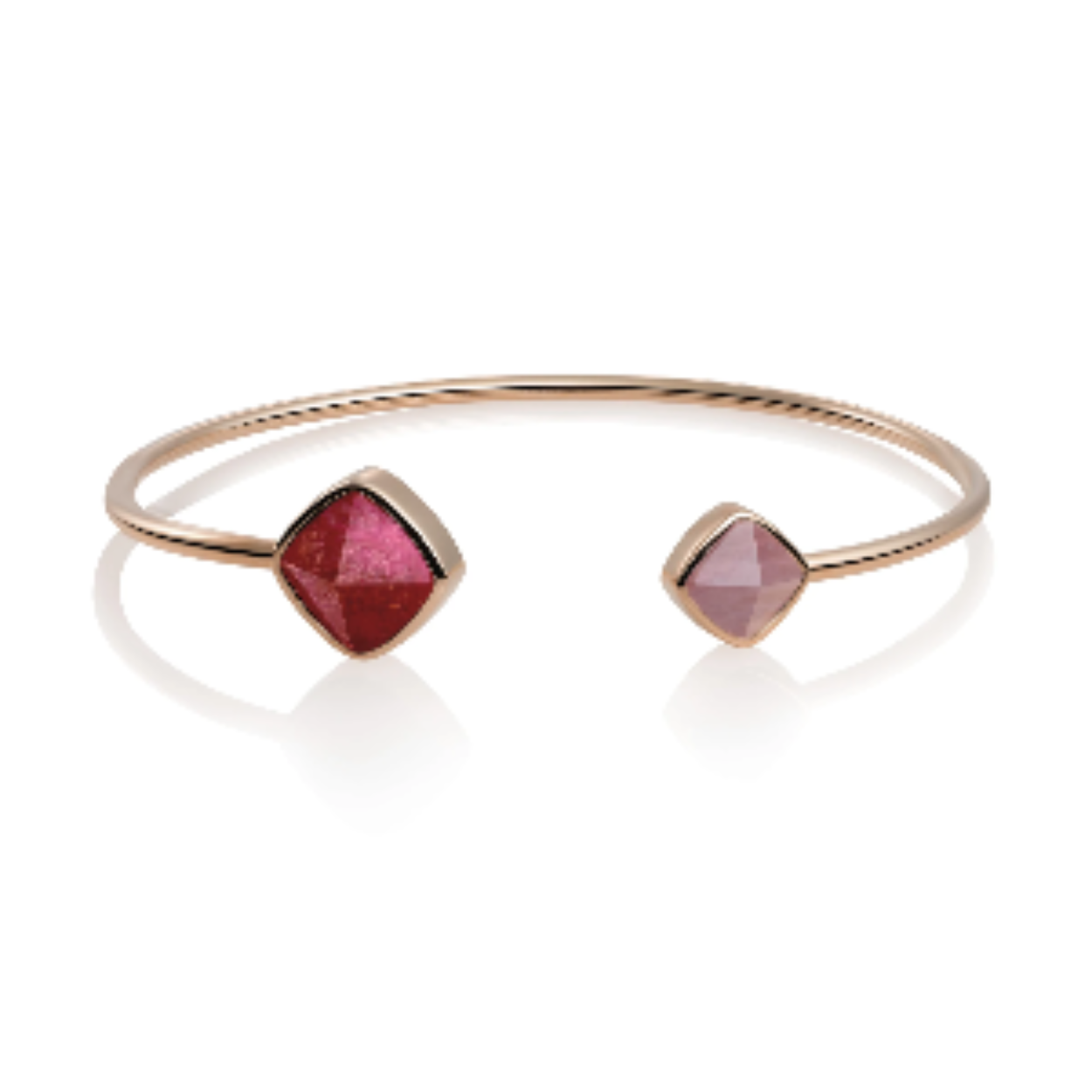 SPARKLING JEWELS ARMBAND RED JADE PINK RHODONITE SBRG-BAN-SQ29-S
