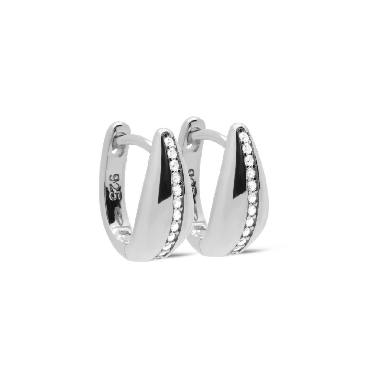H559S Karma oorringen KAMAR | Zilver | Zirkonia's | 14 mm