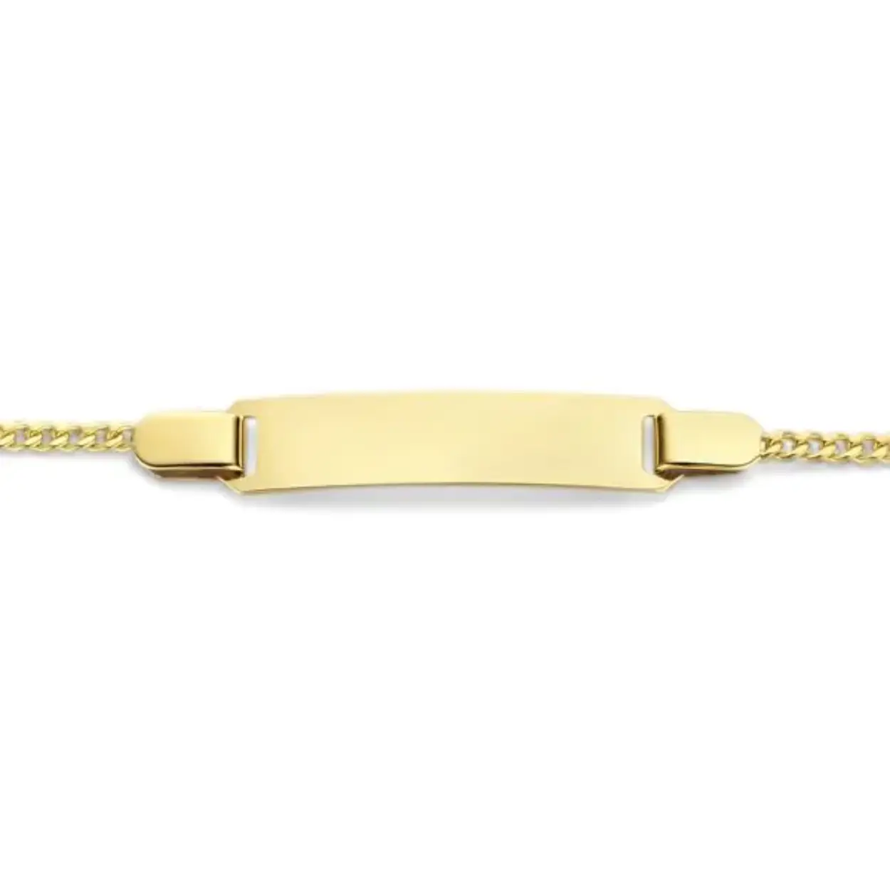 Geelgouden kinder plaatarmband met zilveren kern op 13-15 cm 40-KPA-0213-15