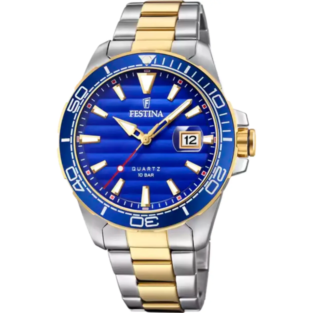 Herenuurwerk van Festina uit de 'Prestige' collectie
Goud/zilverkleurige band en kast in edelstaal
Blauwe wijzerplaat met datumaanduiding
Lichtgevende wijzers en indexen
Waterdichtheid: 10 ATM
