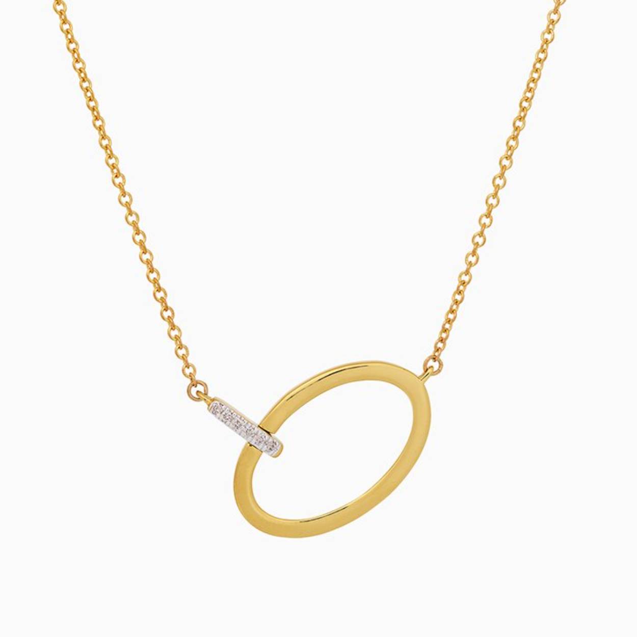 bicolor gouden collier met 0.03crt briljant